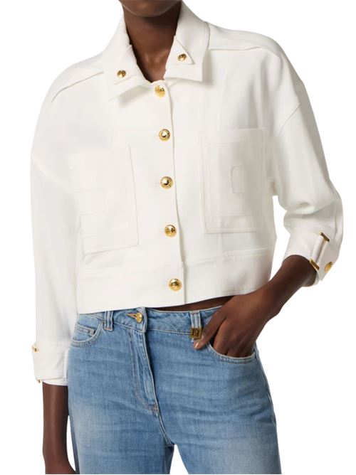 Caban in gabardina con bottoni gioiello Elisabetta Franchi | GB00561E2360